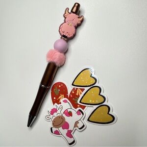 Handmade Beadable Pen & Mystery Stickers